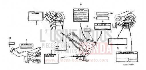 CAUTION LABEL NSR125R1 de 2001